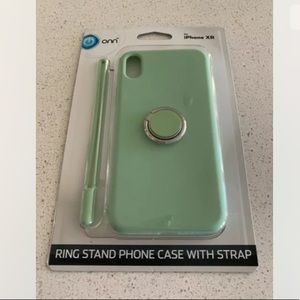💜Onn iPhone XR Ring Stand PhoneCase W/Strap